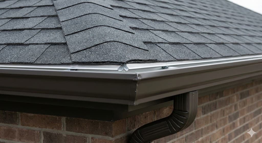 Roof edge and eavestrough detail